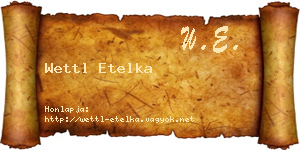 Wettl Etelka névjegykártya